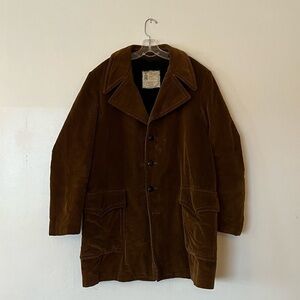 𝅺LONDON Fog 1930s Corduroy Split Hem Long Jacket